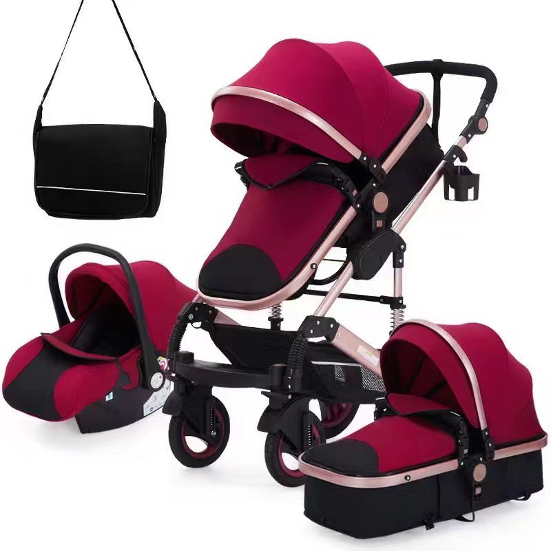 Luxury Pram for Newborn Baby Kinderwagen Fashionable 3 in 1 Compact Push Chair