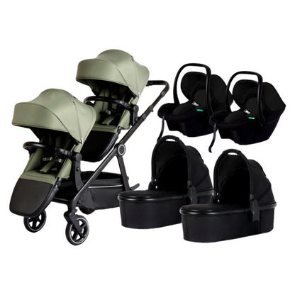 Luxury Lightweight Twin Newborn Twin Baby Stroller 3 in 1 Baby Jogger Lightweight Double Baby Stroller Age 0-3 Years