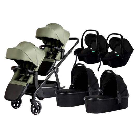 Luxury Lightweight Twin Newborn Twin Baby Stroller 3 in 1 Baby Jogger Lightweight Double Baby Stroller Age 0-3 Years