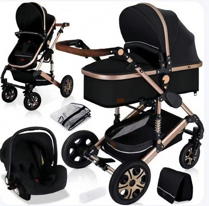 Luxury Pram for Newborn Baby Kinderwagen Fashionable 3 in 1 Compact Push Chair