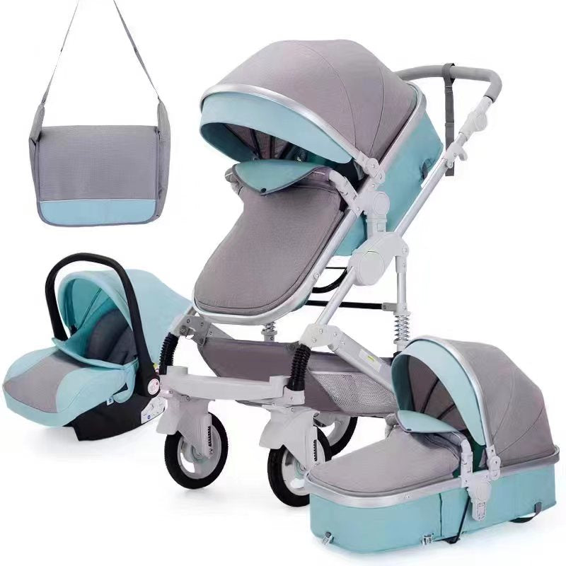 Luxury Pram for Newborn Baby Kinderwagen Fashionable 3 in 1 Compact Push Chair