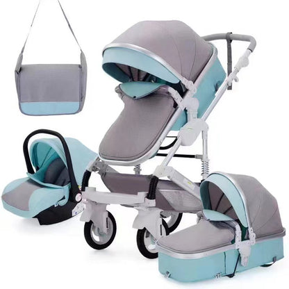Luxury Pram for Newborn Baby Kinderwagen Fashionable 3 in 1 Compact Push Chair