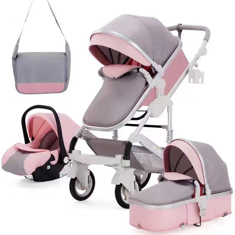 Luxury Pram for Newborn Baby Kinderwagen Fashionable 3 in 1 Compact Push Chair