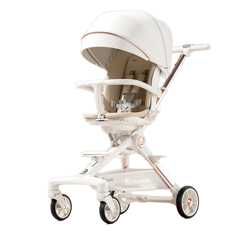 Luxury Lightweight Baby Pram Buggy Compact Folding Gravity Collapse Travel Stroller Metal Material Factory Wholesale