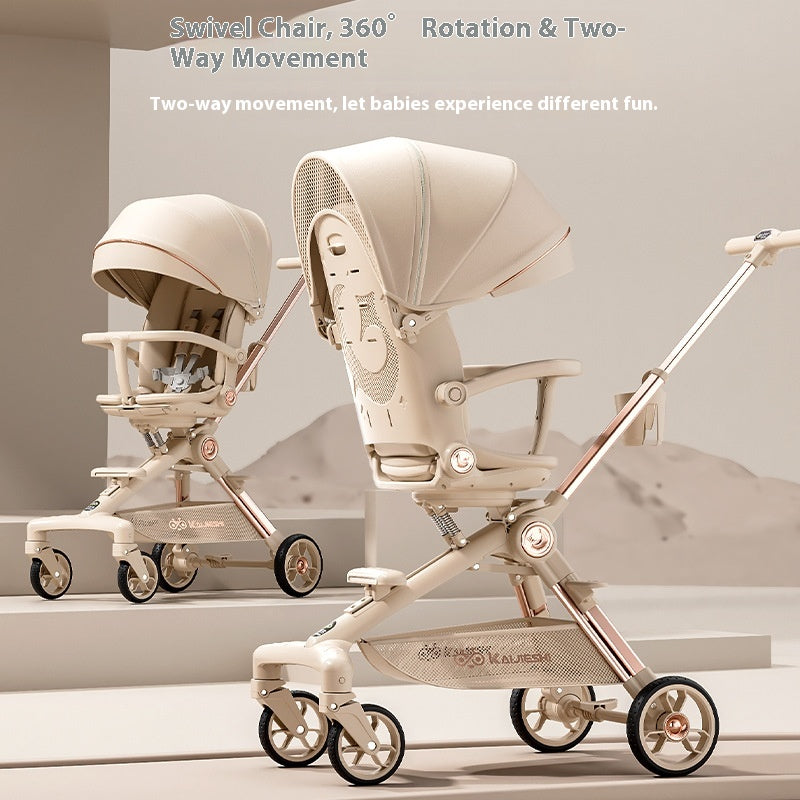 Luxury Lightweight Baby Pram Buggy Compact Folding Gravity Collapse Travel Stroller Metal Material Factory Wholesale