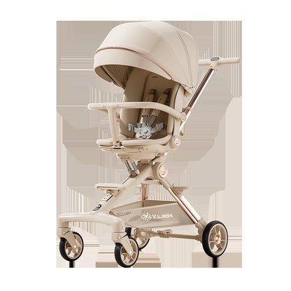 Luxury Lightweight Baby Pram Buggy Compact Folding Gravity Collapse Travel Stroller Metal Material Factory Wholesale