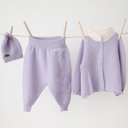 Infant Baby Girls and Boys Knitted Cashmere Sweater Pants Trousers 2-Piece Outfits Clothing Set Baby